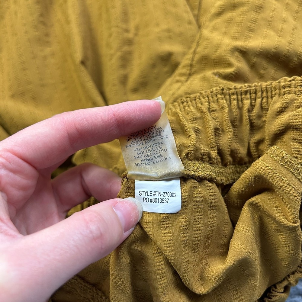 Title Nine Pant Women's Large Mustard Wide-Leg Cropped Slaycation Gorpcore - Picture 7 of 12